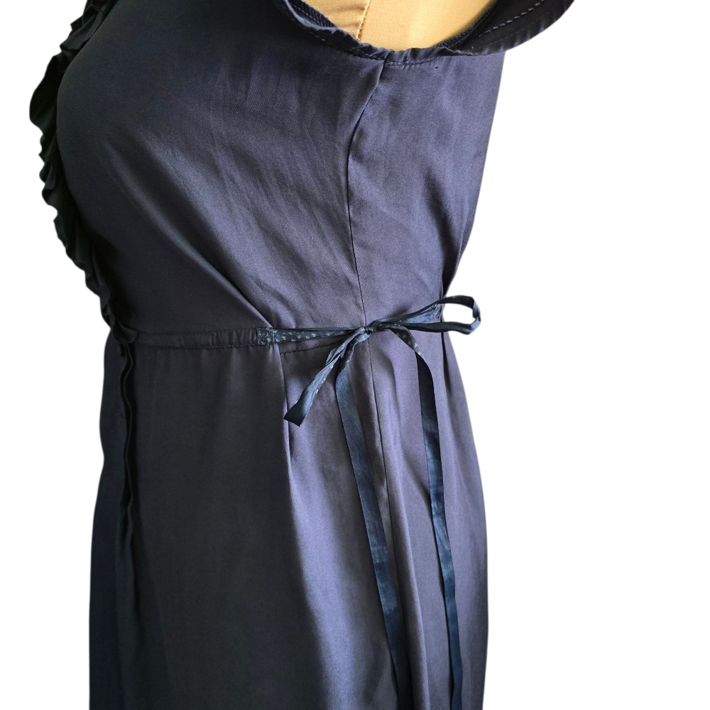 Women's American Eagle Outfitters Navy Ruffle Mini Dress - xs - Picture 5 of 9